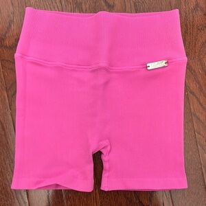 Bombshell Sportswear Bright Pink Athletic Shorts with Wide Waistband